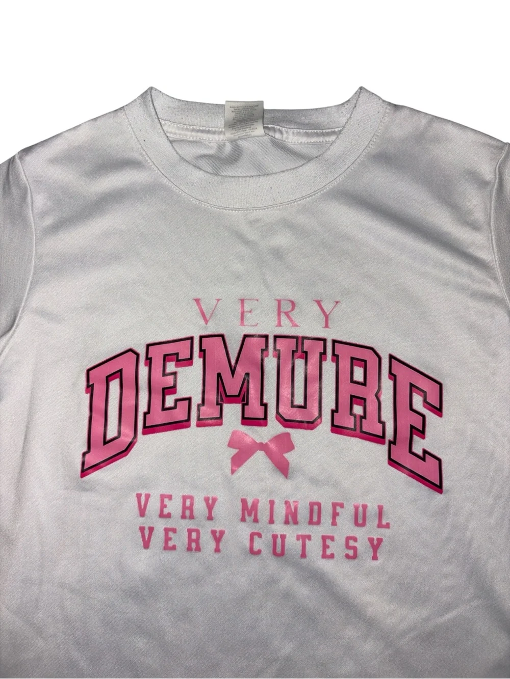 Girls White Short-Sleeve Tee with Pink 